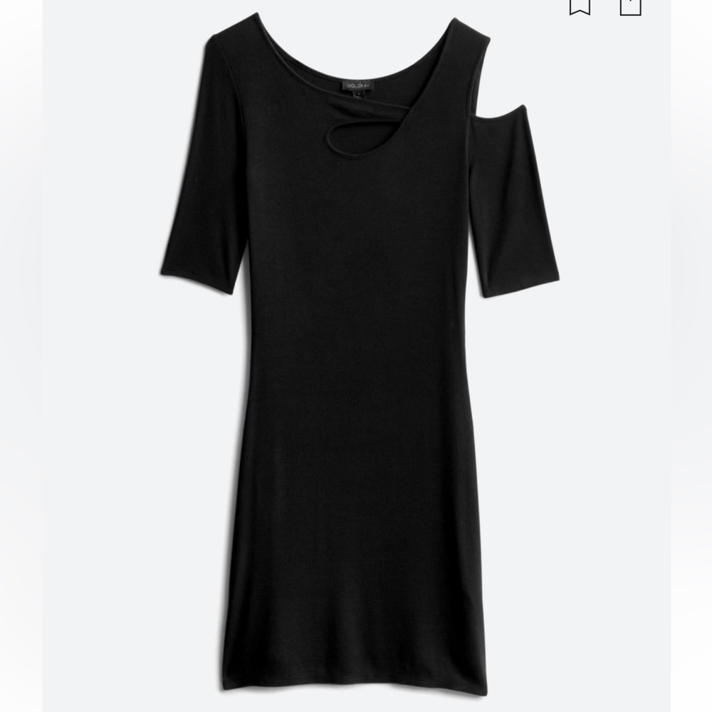 Women’s Goldray Xandra Ribbed Knit Black Dress.‎